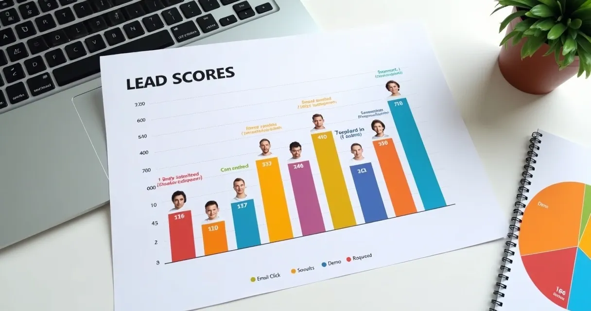 Gráfico com barras mostrando diferentes pontuações de leads 