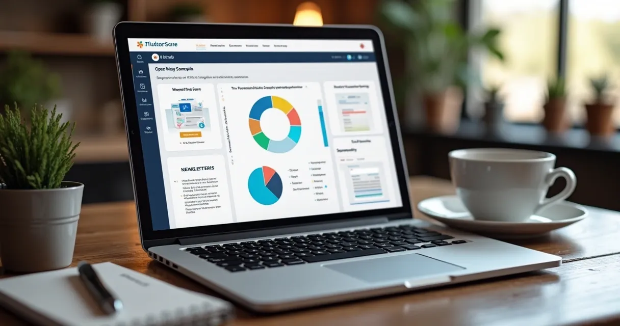 Envio de newsletter B2B em tela de notebook