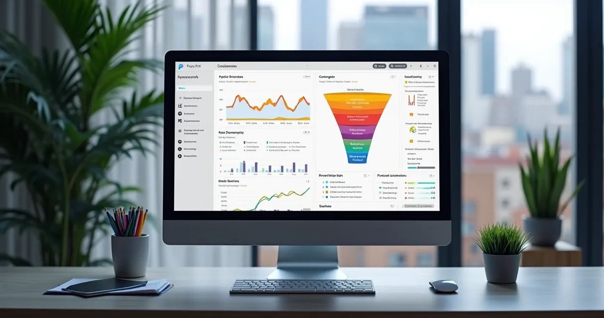 Dashboard de CRM mostrando funil de vendas automatizado 
