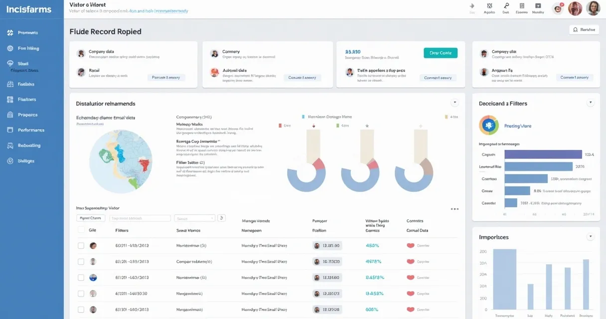 Painel de dashboard enriquecendo dados de visitantes web 