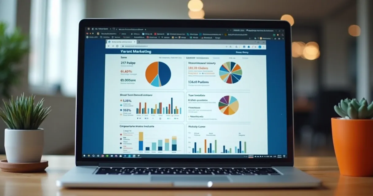Email marketing aberto em notebook mostrando campos personalizados com nome e empresa 