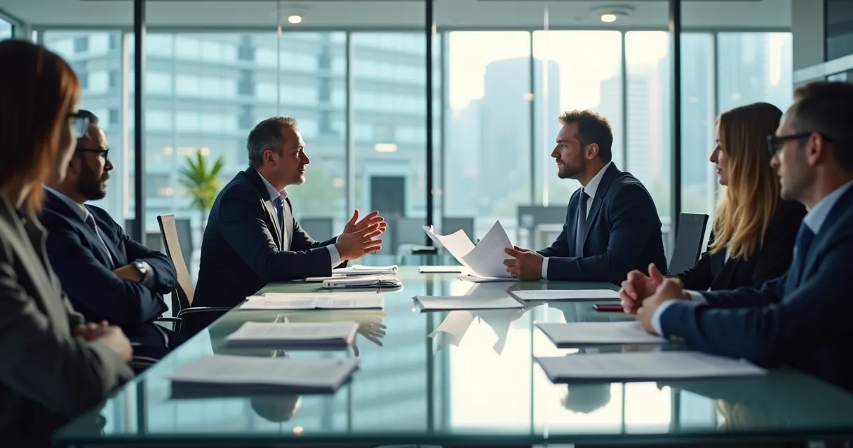 Equipe comercial em treinamento de simulação de vendas