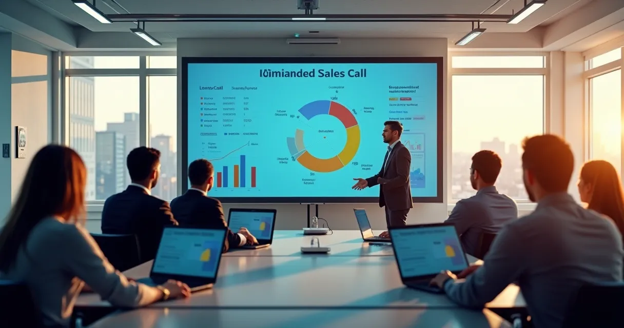 Apresentação digital de simulação de vendas em tela grande