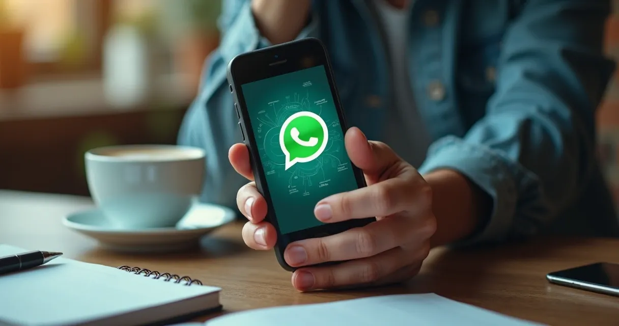 Vendedor usando WhatsApp com diferentes perfis de clientes 