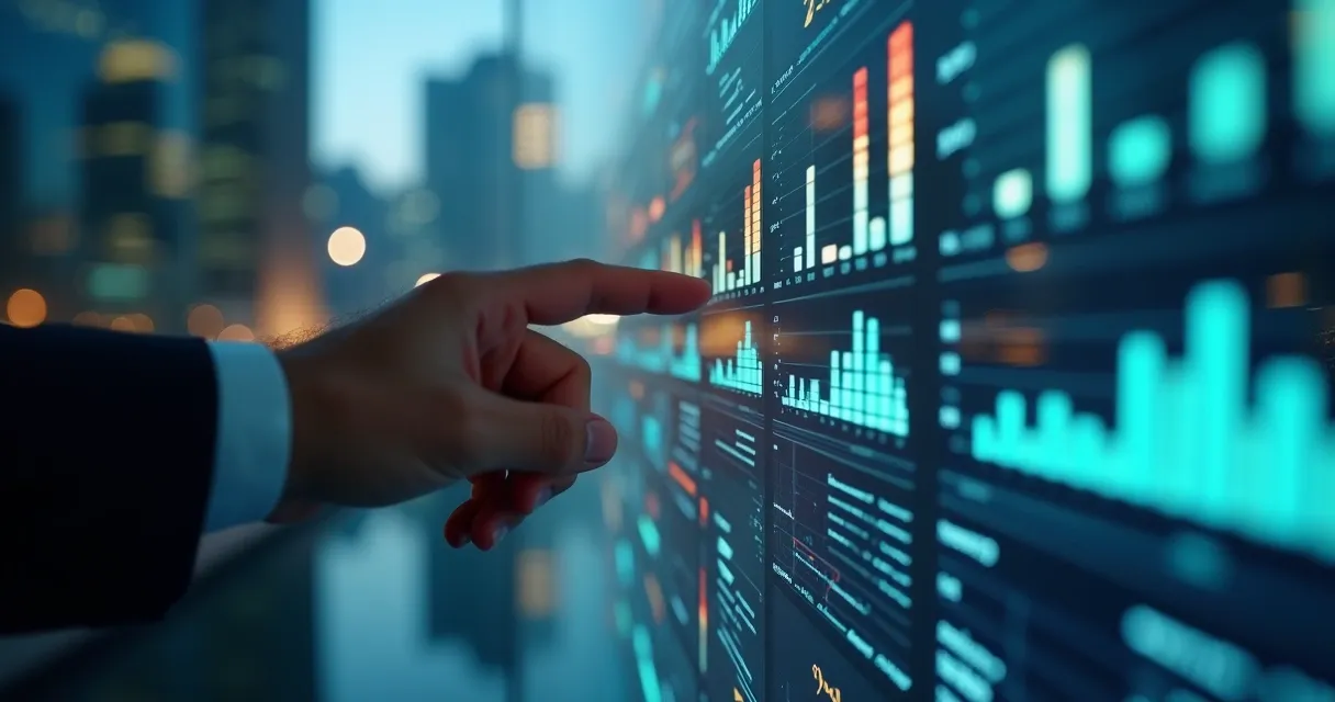Mão ajustando controles de um painel de scoring de leads