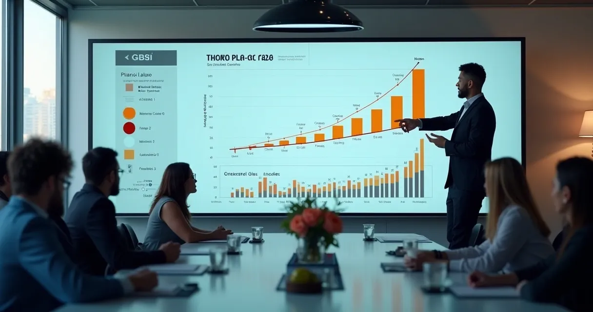 Engenheiro GTM apresentando plano de ação para equipes B2B 