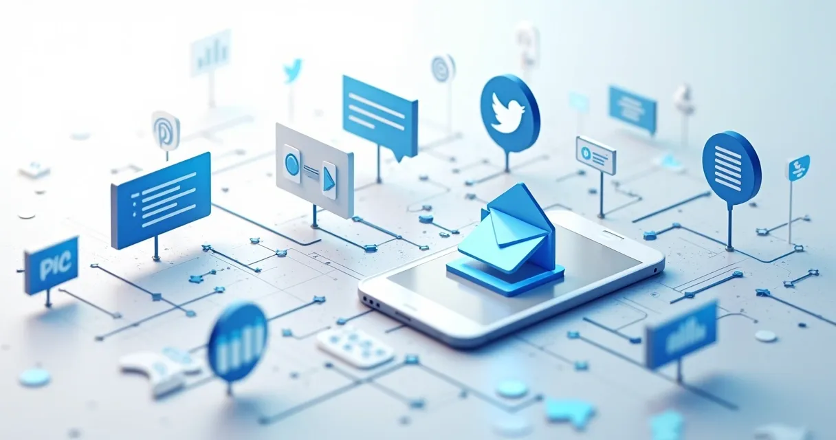 Fluxo de diferentes canais digitais integrados 