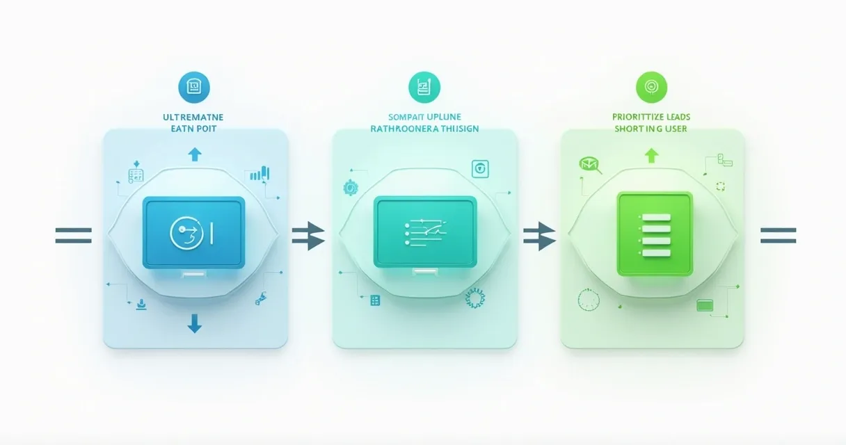 Fluxograma visual com etapas de segmentação, classificação e priorização de leads