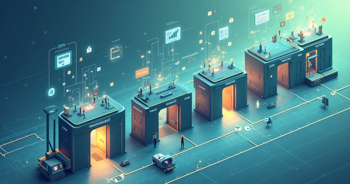 Funil de vendas B2B com integração de dados e automação visualizada