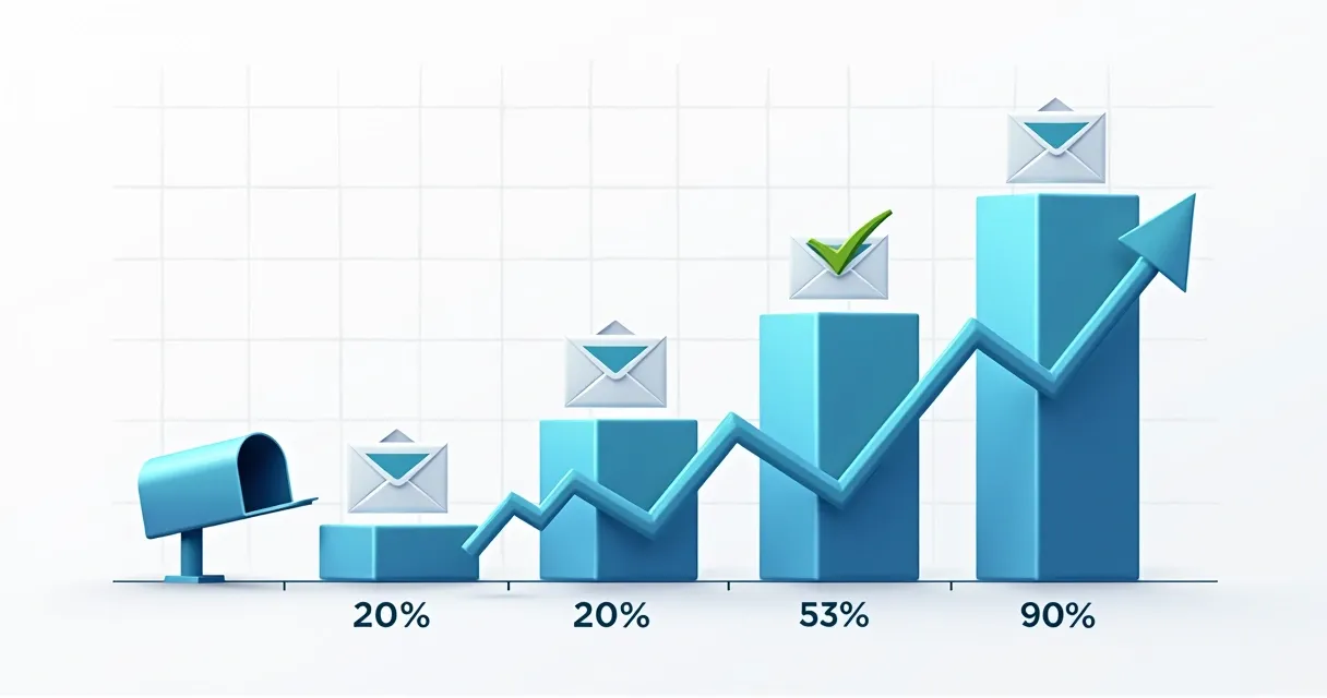 Gráfico com dados de entregabilidade de e-mails 