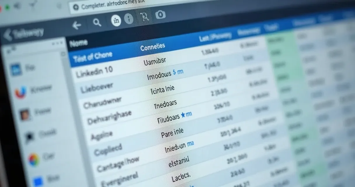 Planilha digital mostrando lista de leads B2B enriquecidos