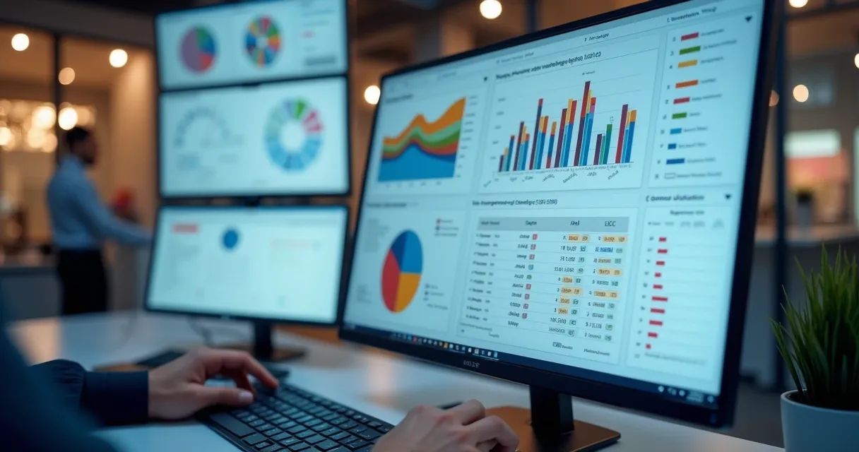 Painel com gráficos de vendas, pipeline e listas de leads 
