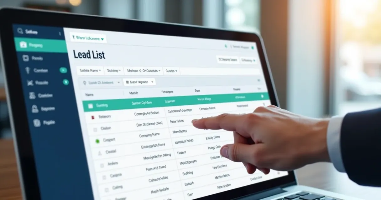 Tela mostrando seleção filtrada de leads B2B com critérios personalizados 