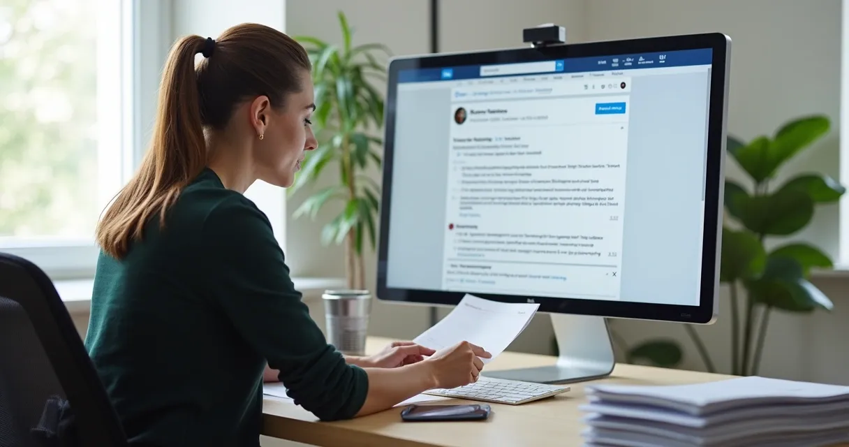 Recrutador lendo mensagem de candidato LinkedIn 