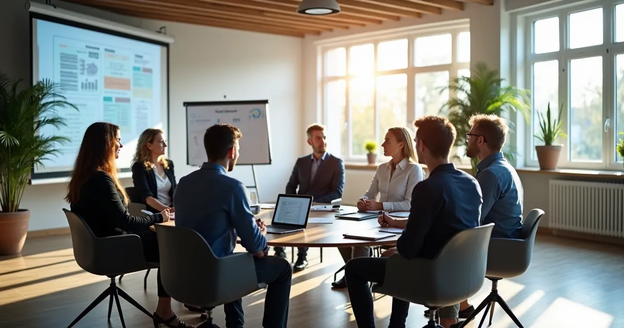 Grupo em roda participando de treinamento sobre IA para negócios 