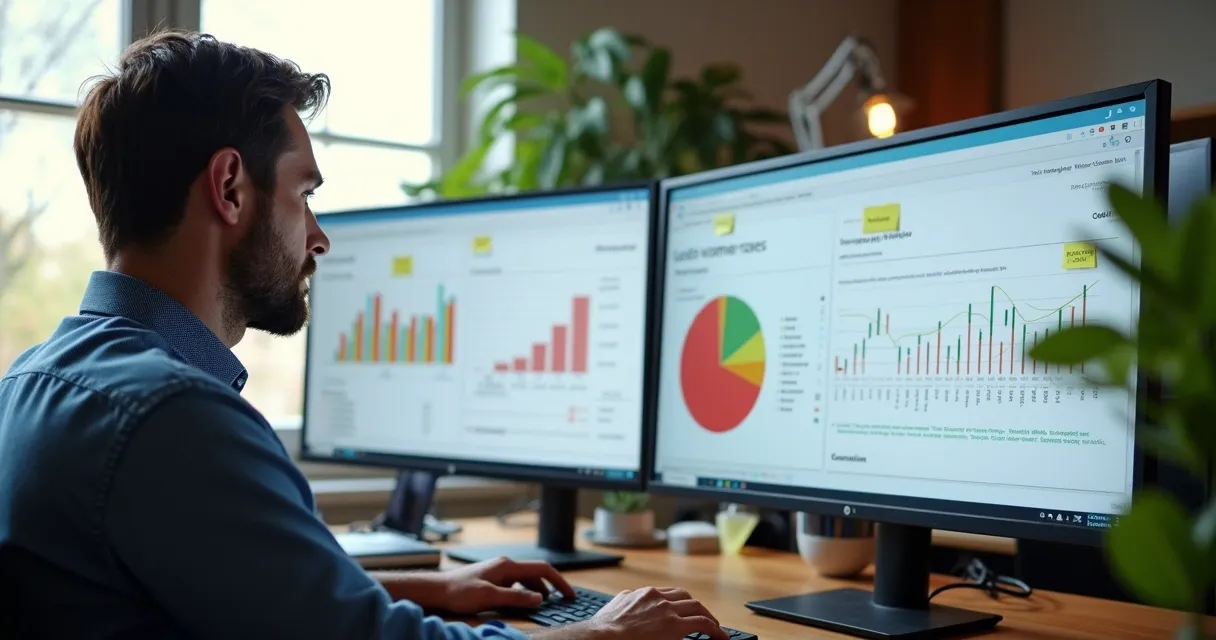 Analista observando dados sobre leads e conversão 