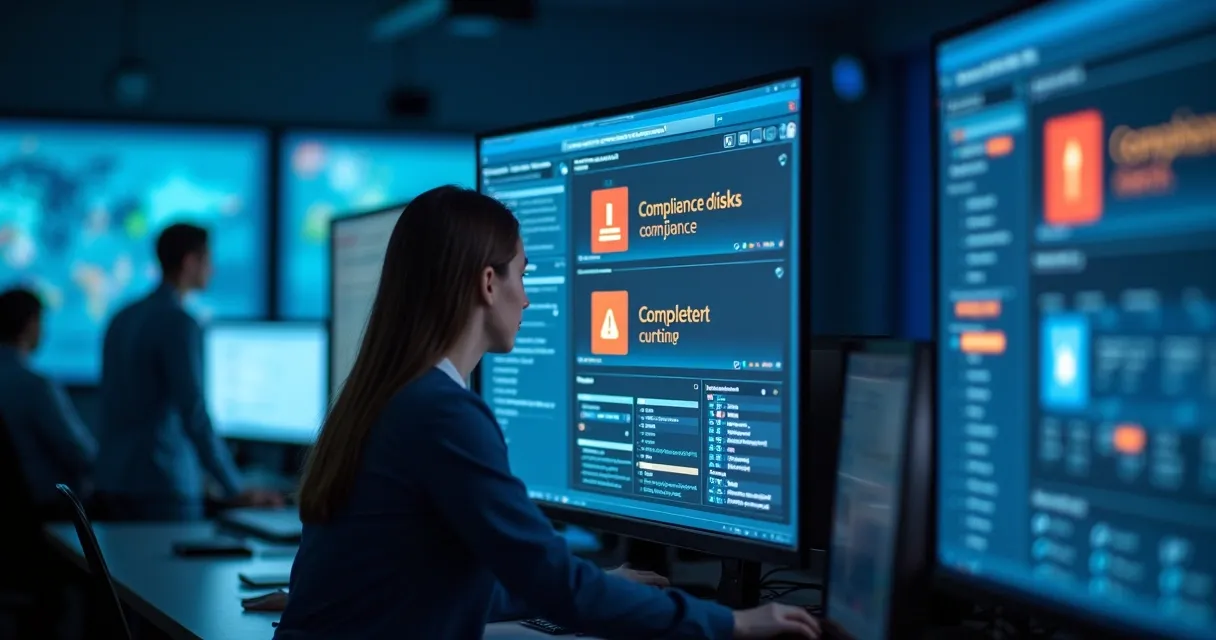 Telas de sistema mostrando alertas de compliance em contexto logístico