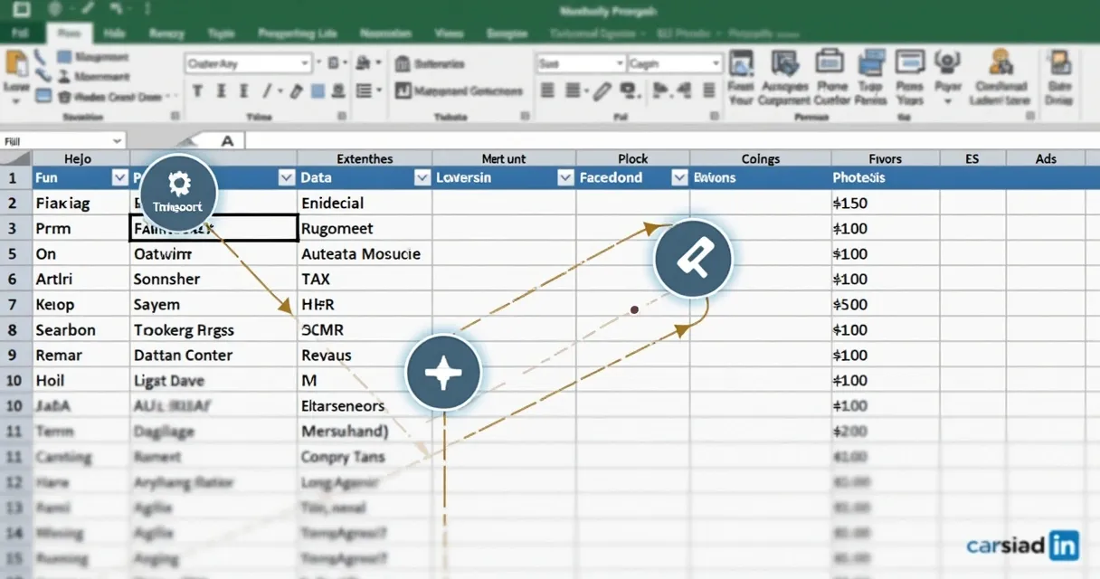 Planilha digital sendo automaticamente enriquecida com dados