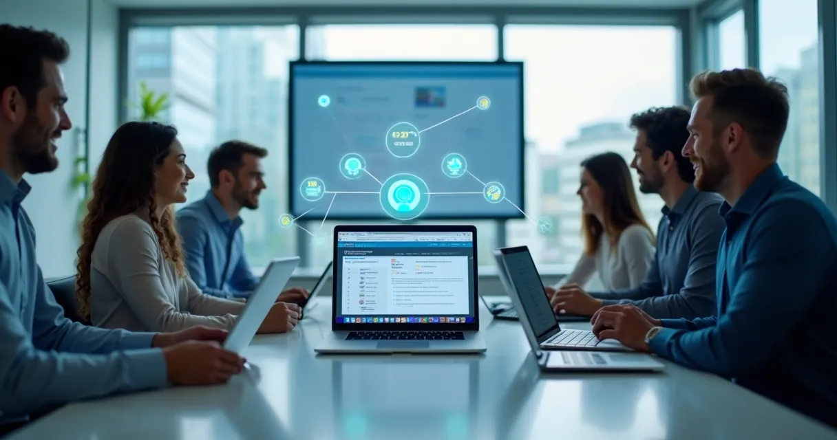 Equipe de vendas sincronizando dados entre ferramenta de prospecção e CRM