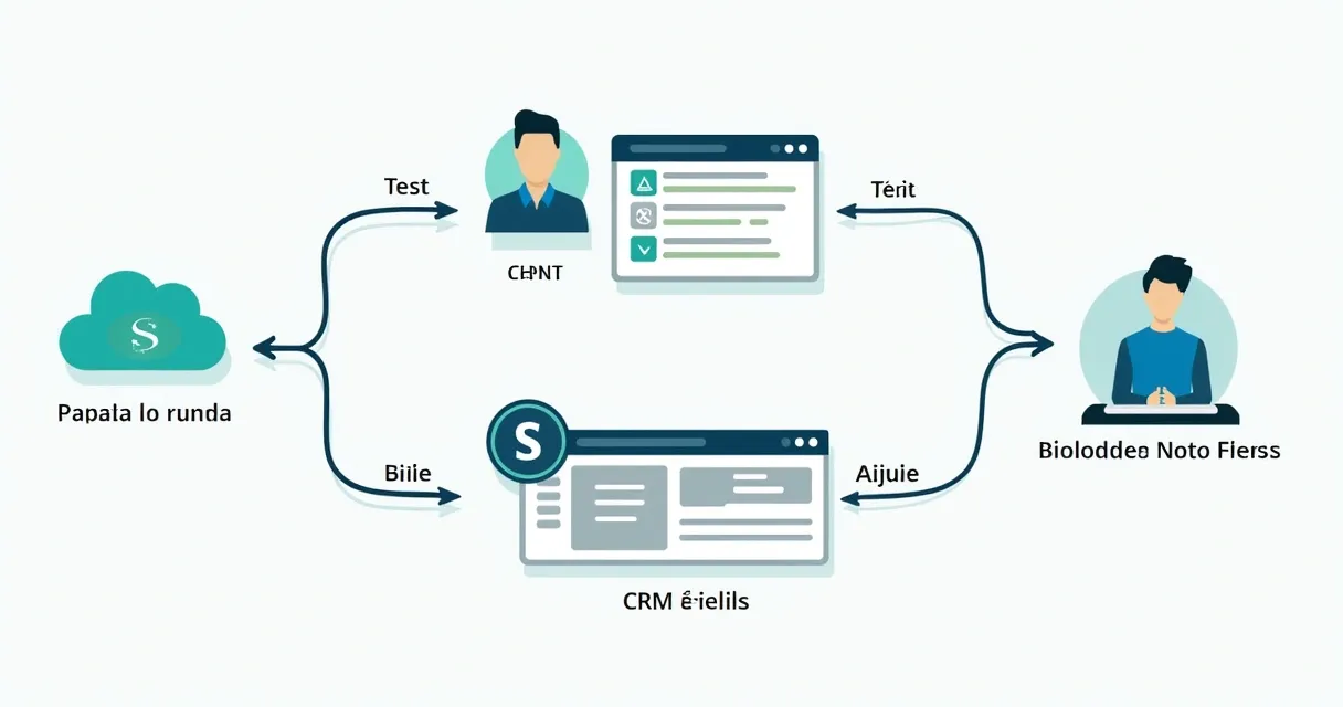Fluxograma indicando integração entre ferramentas de prospecção e CRM