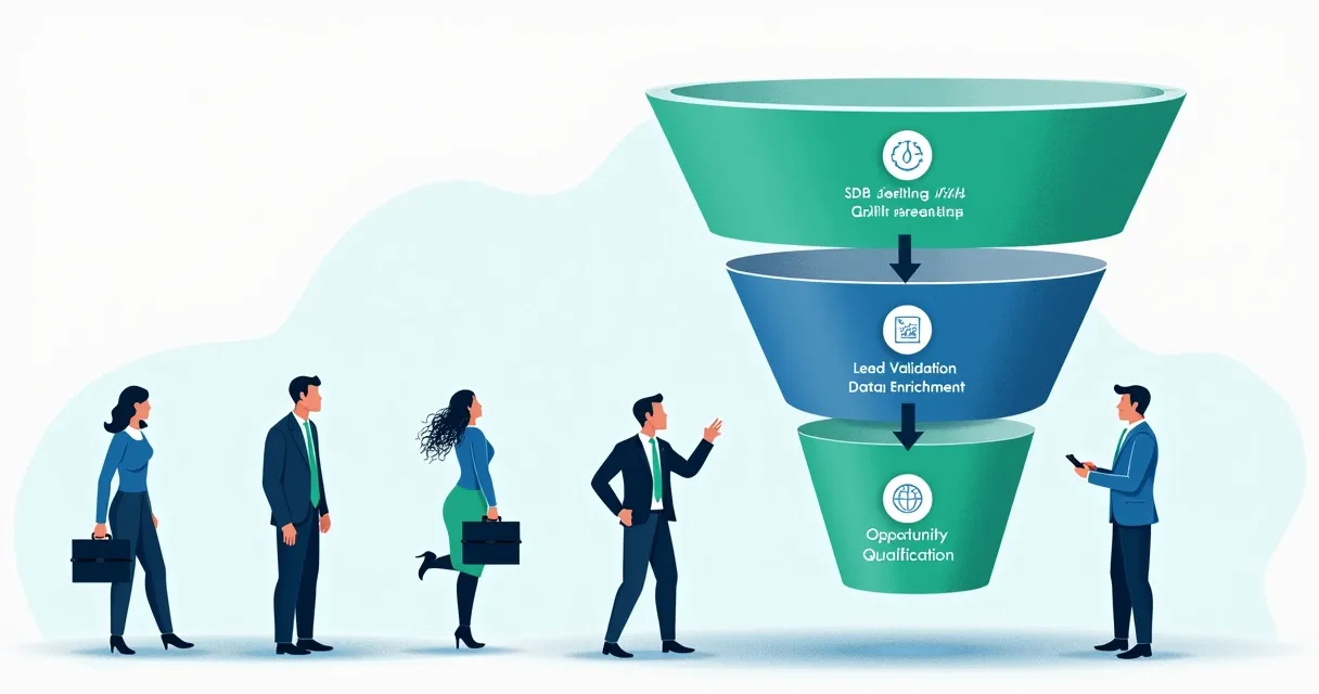 Fluxo de um funil de pré-venda B2B