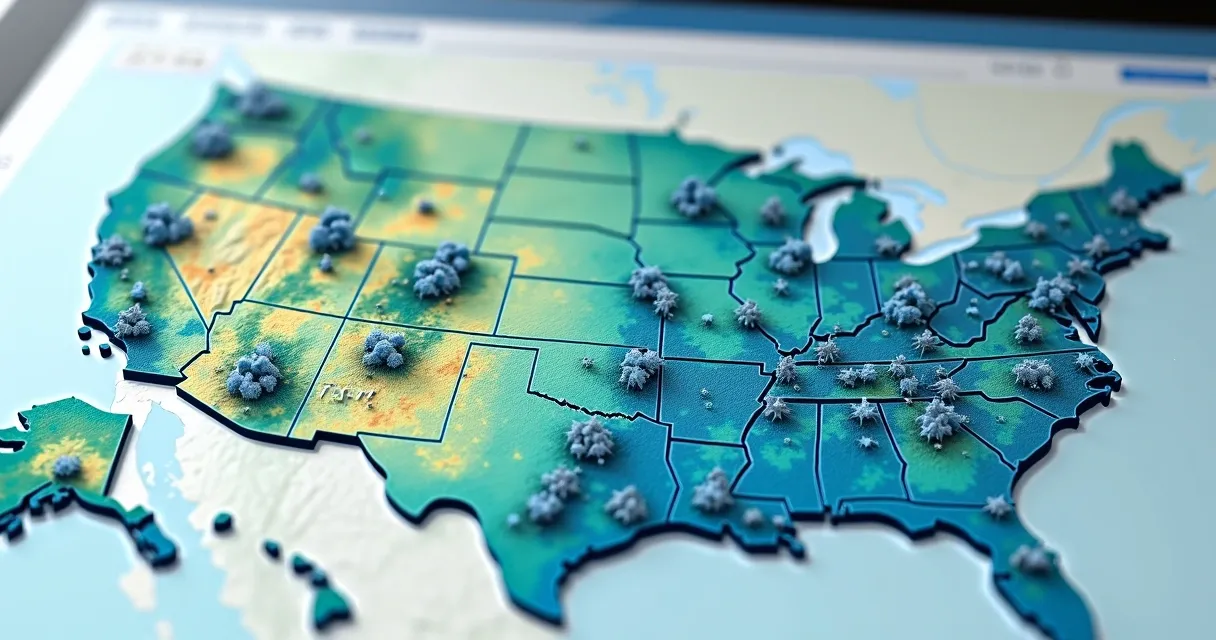 Mapa ilustrando distribuição de escolas e leads