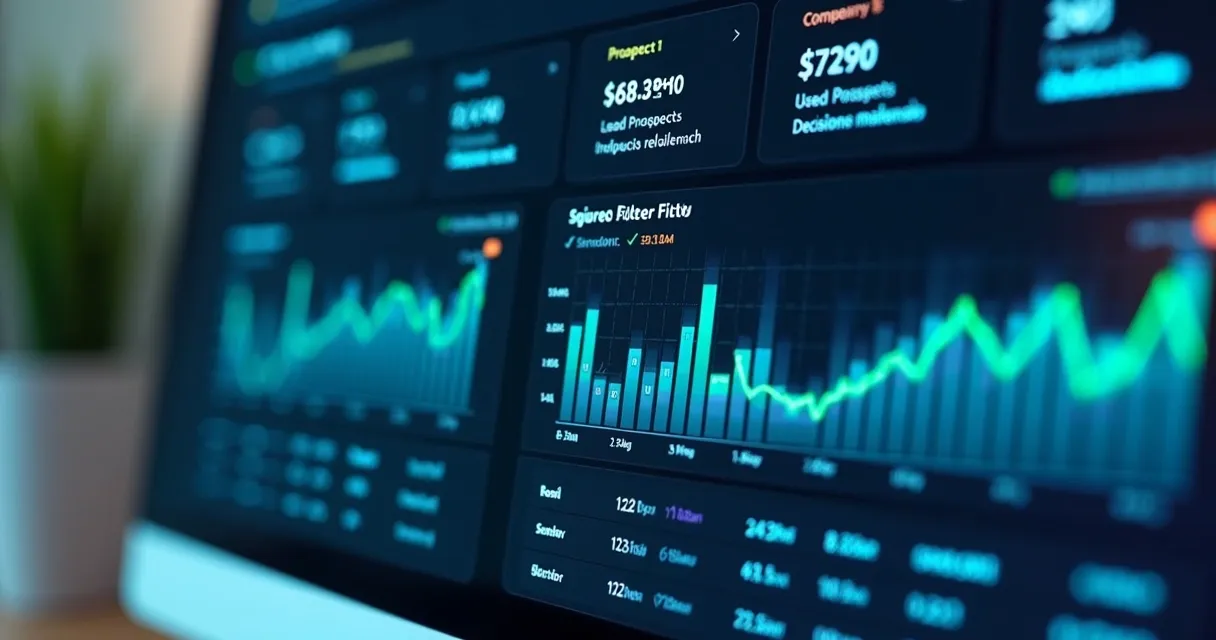 Painel de métricas mostrando comparação de listas de leads B2B