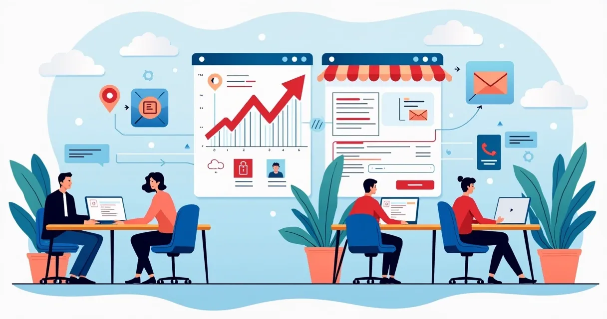 Representação de fluxos de validação de leads B2B e B2C lado a lado