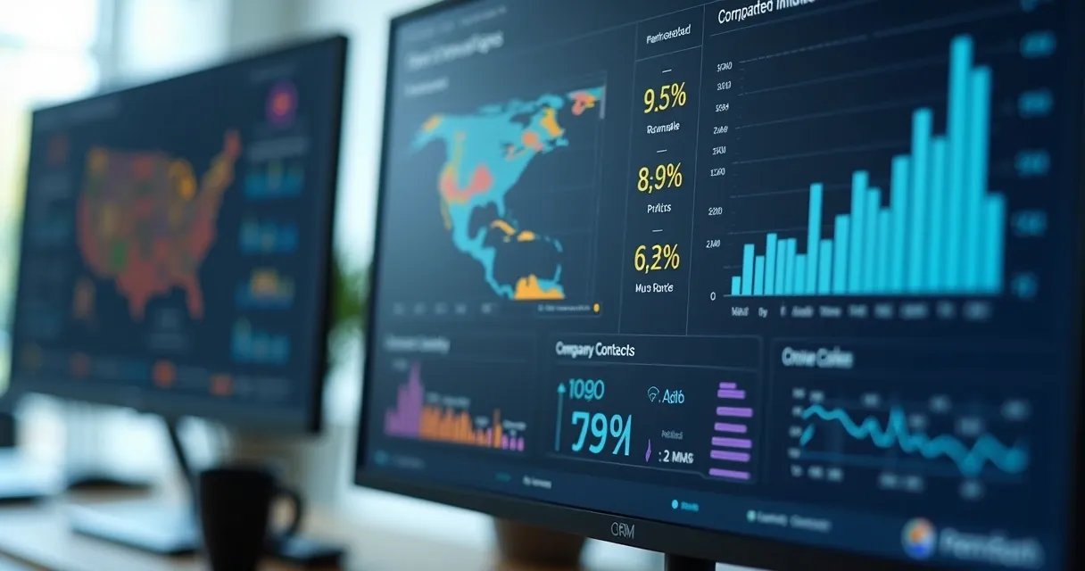 Tela de um CRM exibindo informações detalhadas da empresa 