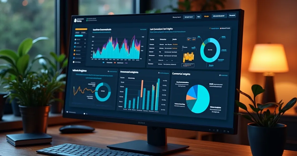 Dashboard de inteligência comercial com gráficos de leads
