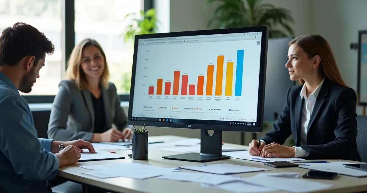 Gráfico de empresas no Brasil em tela de computador