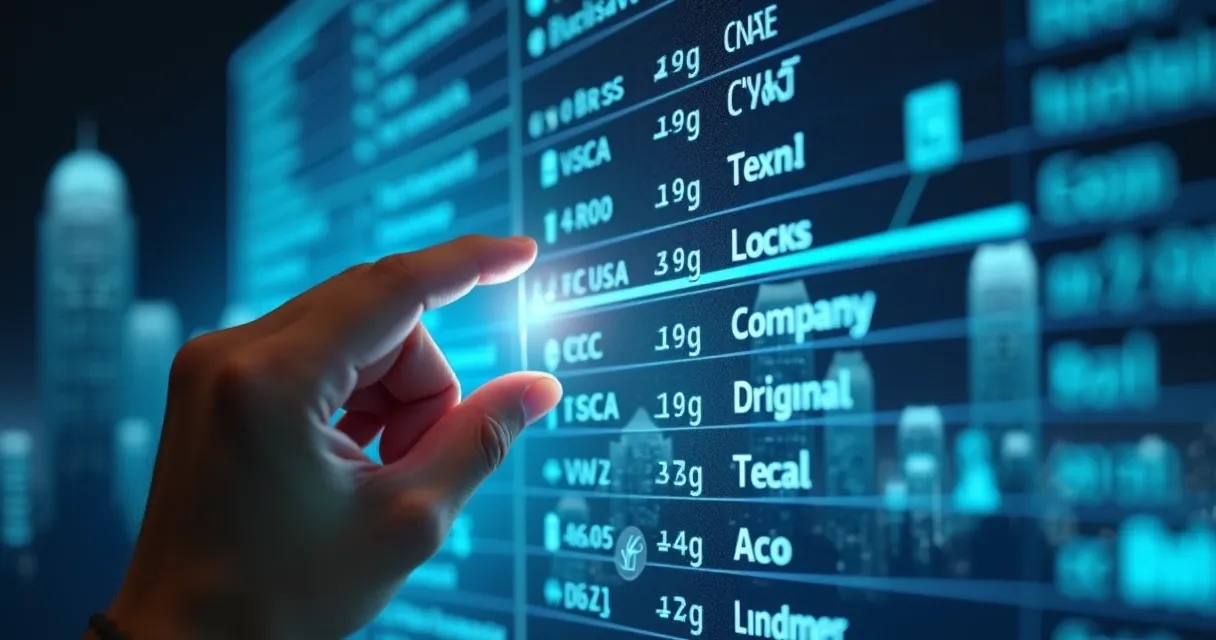 Filtros inteligentes sendo aplicados em uma lista de dados de empresas