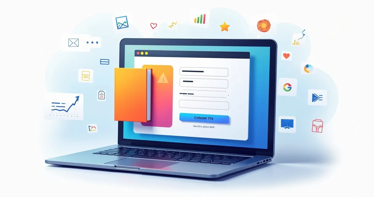 Landing page com formulário simples e oferta de e-book 