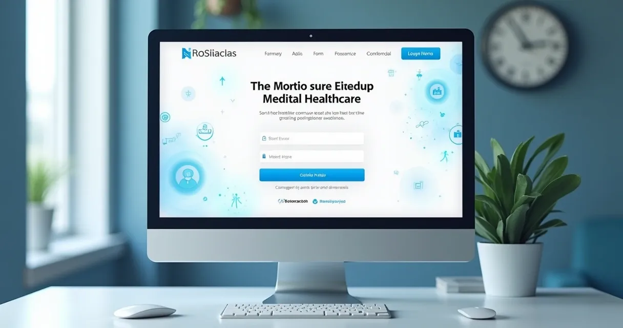 Landing page de saúde B2B com formulário simples e selo de segurança