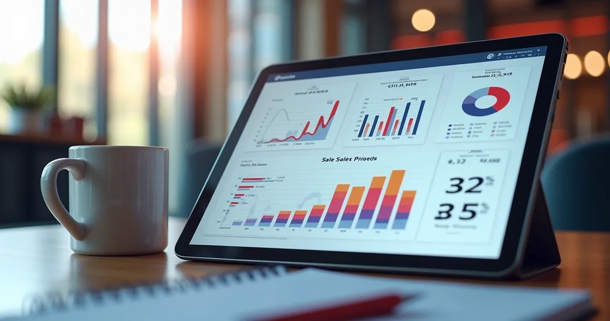 Dashboard digital mostrando métricas do pipeline B2B 