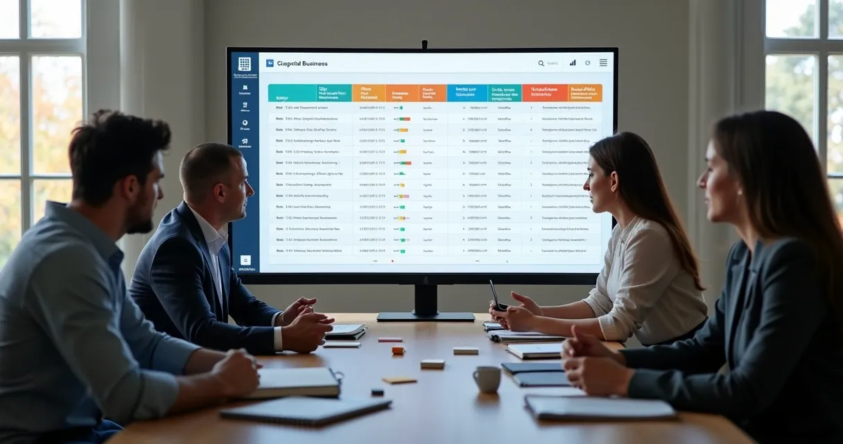 Equipe analisando lista segmentada de leads em reuniões de vendas