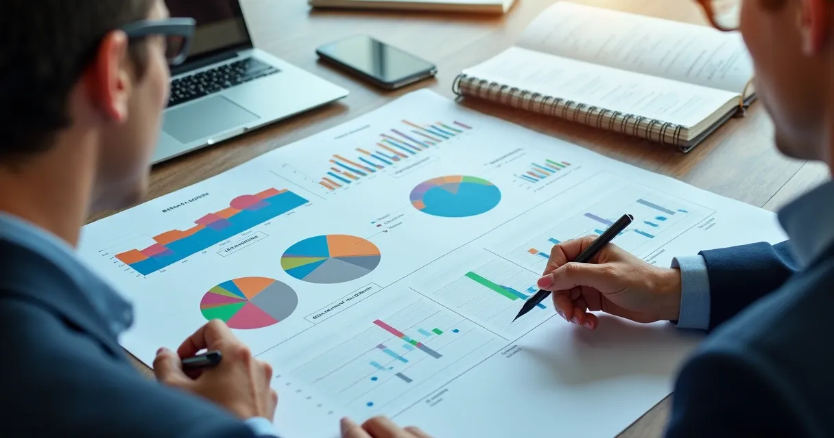 Dashboard com relatórios de vendas, gráficos comparativos e dados de clientes B2B em tela de notebook
