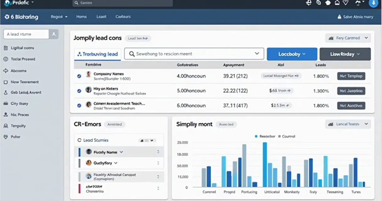 Dashboard de CRM exibindo integração com dados cadastrais de leads 