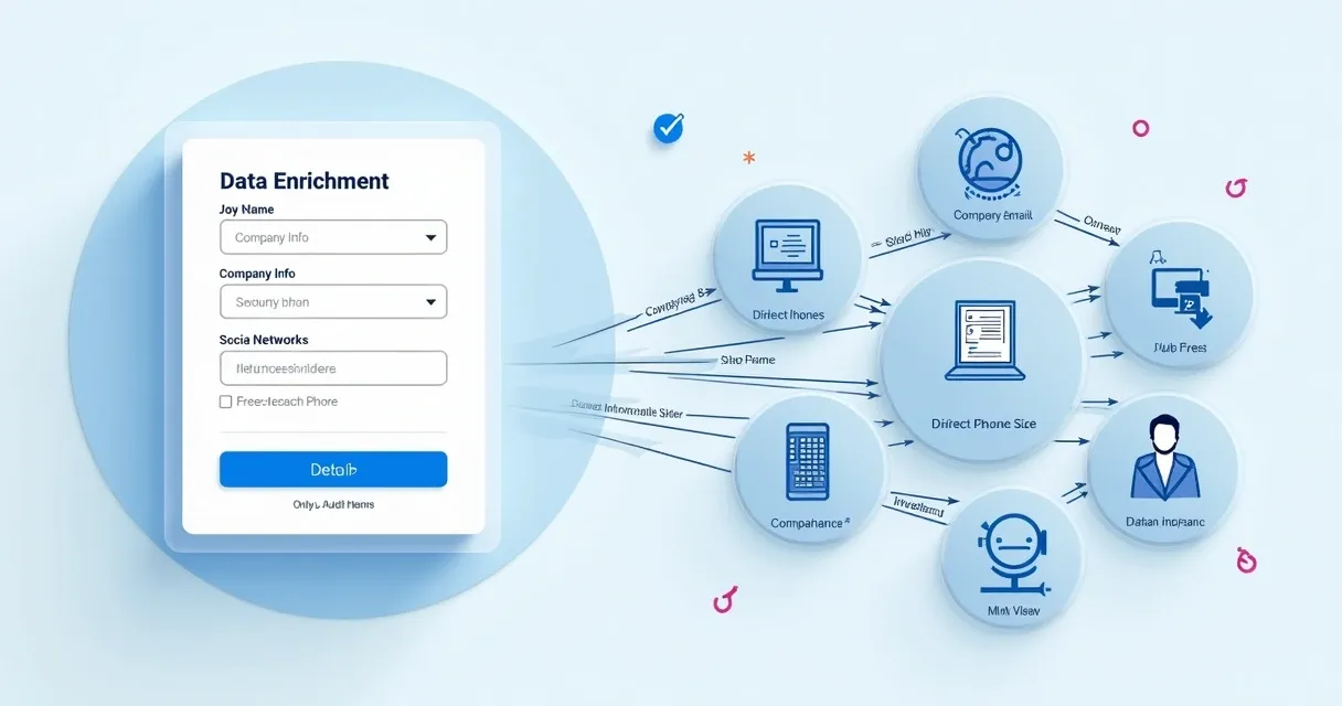 Fluxo visual de enriquecimento de leads B2B automatico 