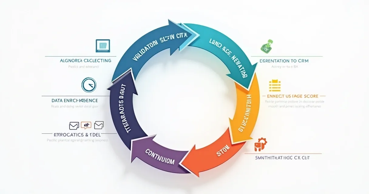 Gráfico circular ilustrando o ciclo de enriquecimento e atualização de dados de contato 