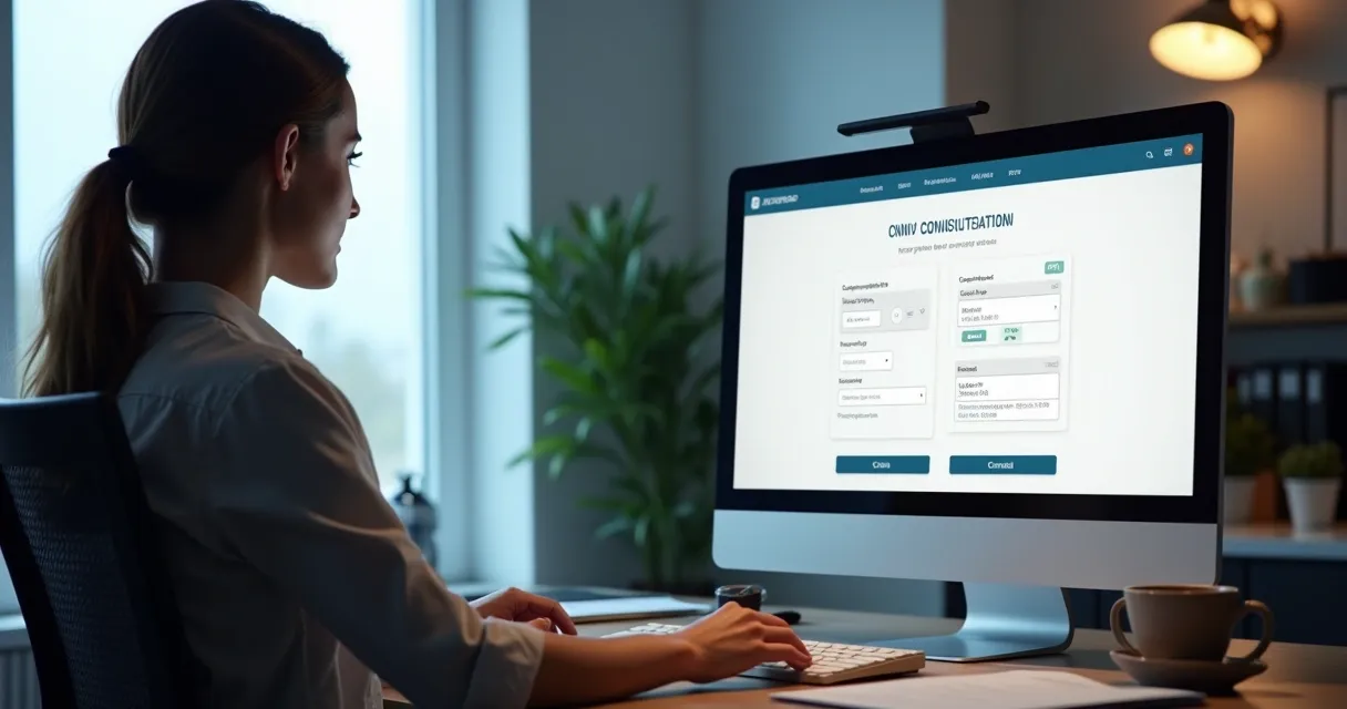 Tela de computador exibindo consulta de CNPJ online
