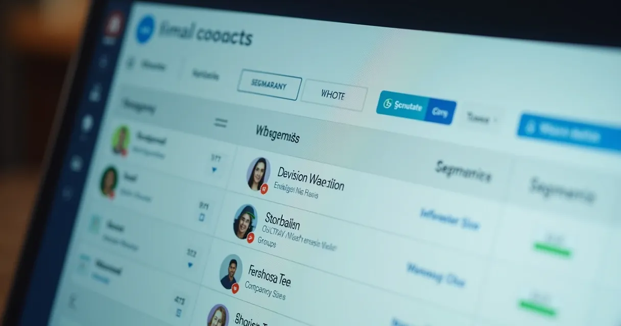 Tela de software mostrando segmentação de contatos para WhatsApp 