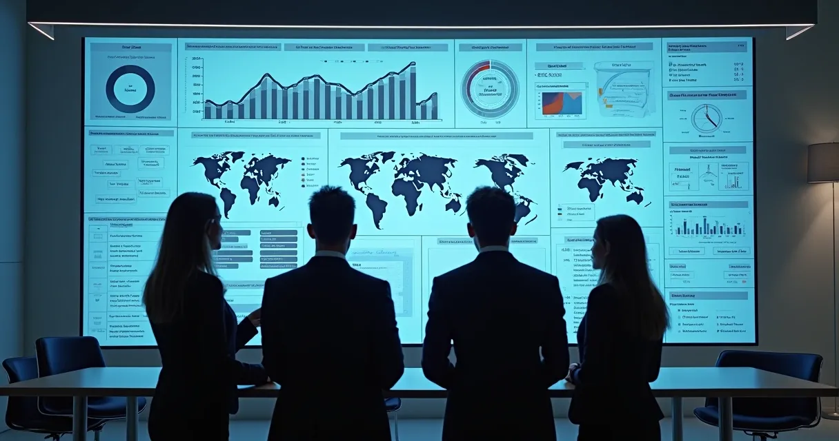 Análise de dados de mercado em tela de computador