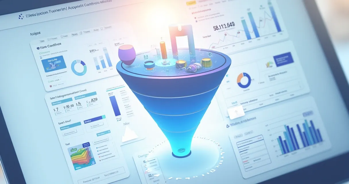 Dashboard de funil de conversão SaaS integrado com CRM e automações, com gráficos detalhados 