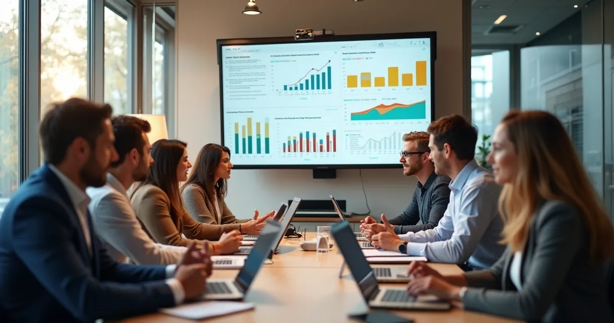Reunião entre times de vendas e marketing