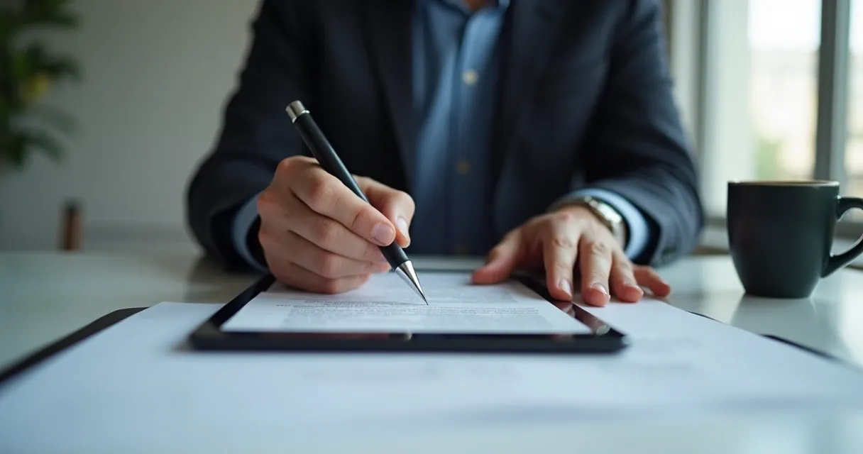Cliente assina digitalmente contrato consignado em tablet 
