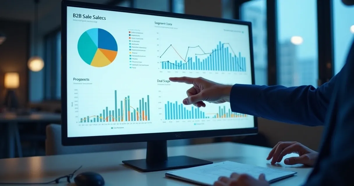 Dashboard com gráficos de análise de dados para vendas B2B 