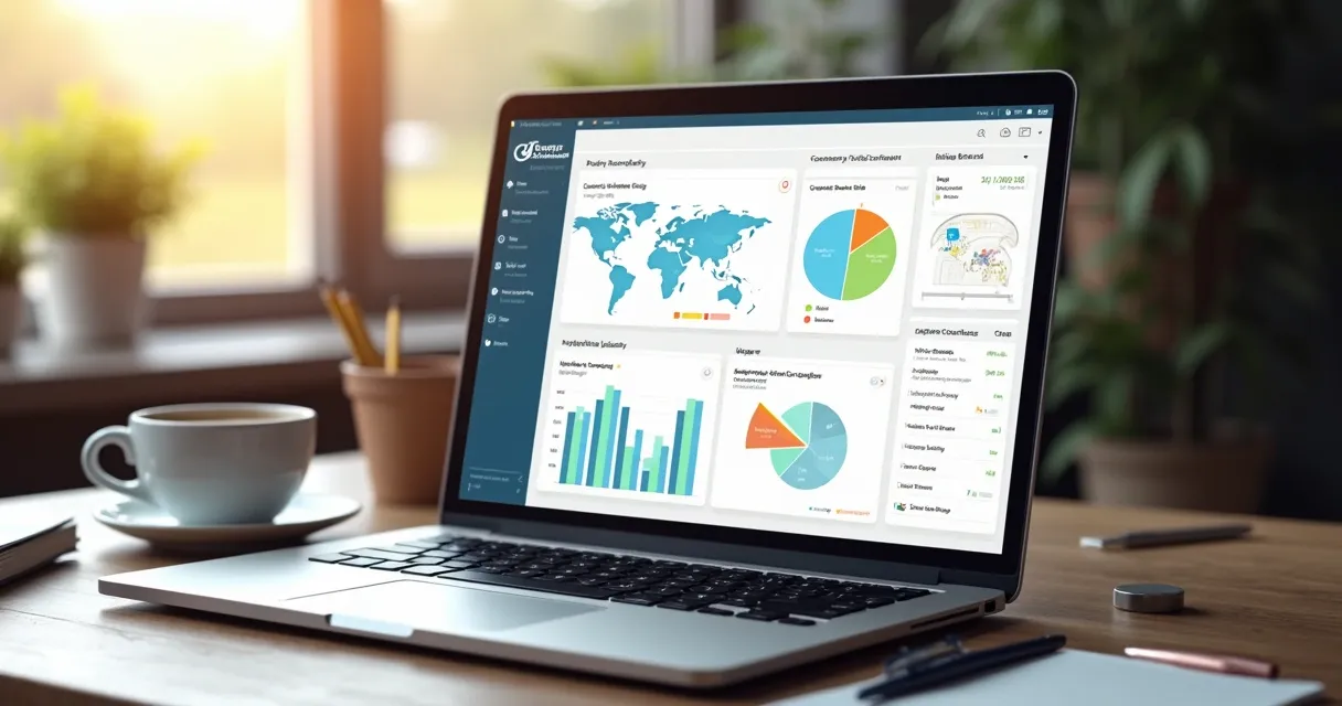 Dashboard de ferramenta para prospecção exibindo score, validação e segmentação detalhada de leads. 