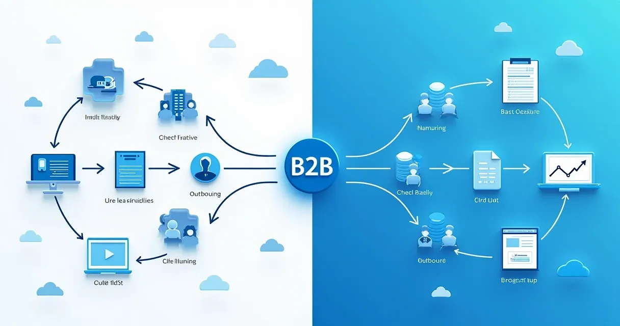 Fluxograma de leads inbound e outbound na prospecção B2B 