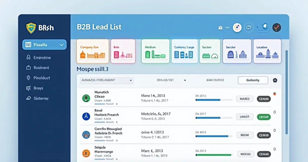 Segmentação de lista de leads B2B com filtros de porte, setor e localização 